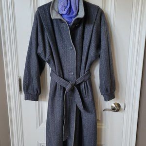 Niccolini Grey Wool Blend Pinstripe Coat